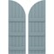 Ekena Millwork Americraft 5-Board (3 Batten) Wood Joined Board-n-Batten Shutters w/ Arch Top, ARW401BQ518X77SBH, PR ARW401BQ518X77SBH - alternate 1